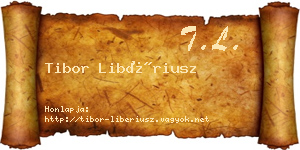 Tibor Libériusz névjegykártya